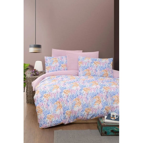 Dvigulė/itin ilga patalynė rožinės spalvos/violetinės spalvos su paklode/4 dalių 160x220 cm Colorful – Mila Home