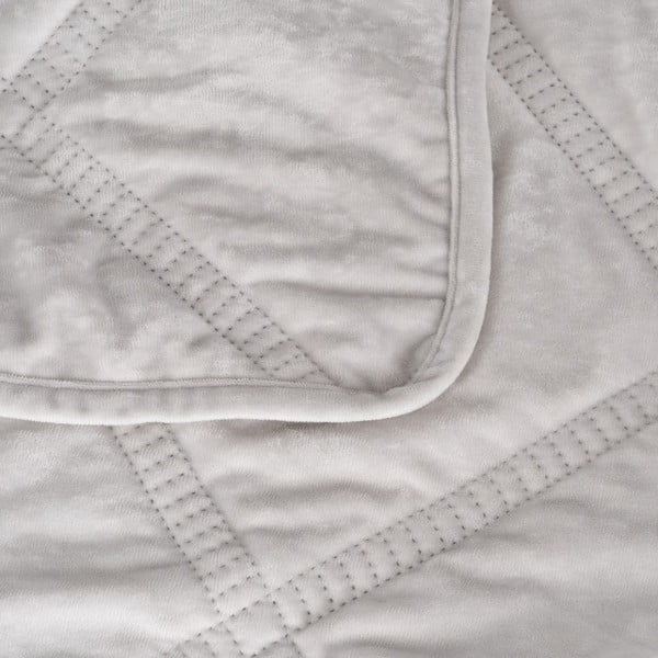 Kreminės spalvos iš velveto dygsniuota lovatiesė 180x260 cm – Ixia-image-1