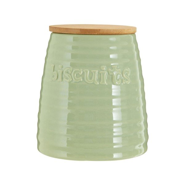 Šviesiai žalias stiklainis su bambukiniu dangteliu Premier Housewares Winnie, 1,5 l