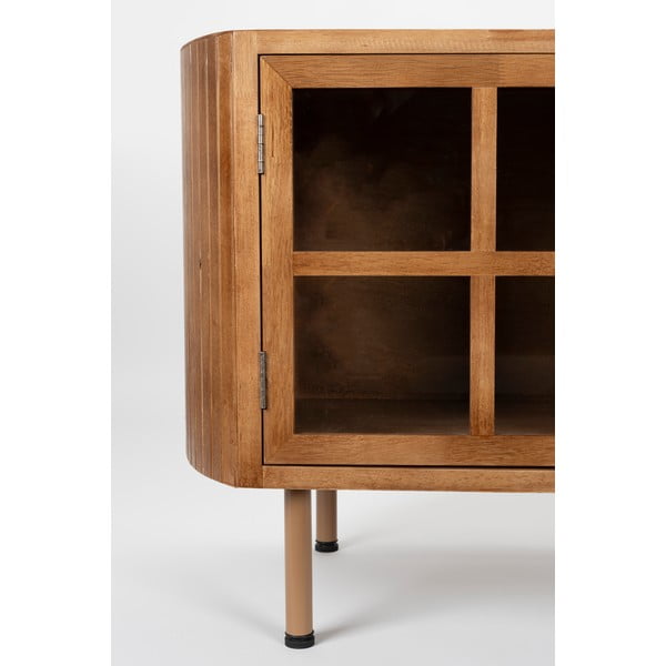 Natūralios spalvos iš kaučiukmedžio masyvo TV spintelė 150x55x38 cm Yaz – White Label-image-4