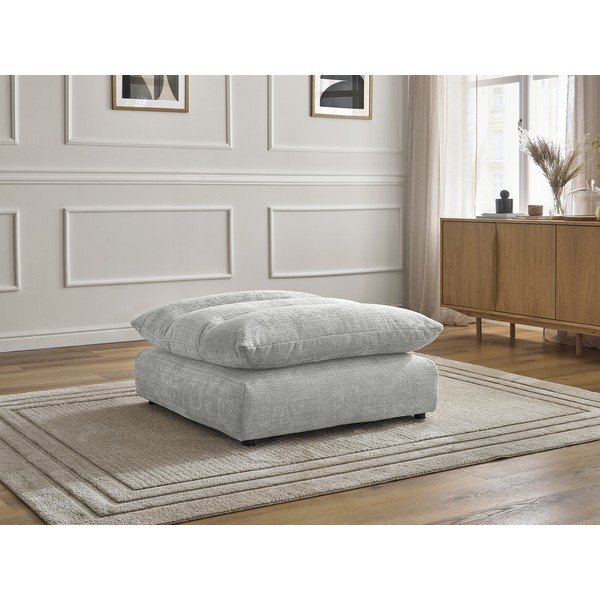 Šviesiai pilkos spalvos taburetė iš šenilinio audinio Neil – Bobochic Paris-image-1