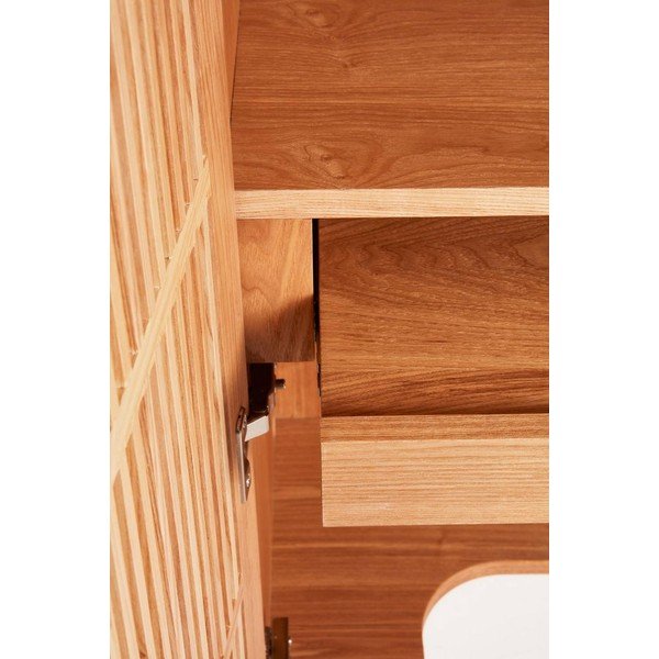 Natūralios spalvos spintelė iš uosio su anga laidams 100x140x45 cm Sion – Jotex-image-4
