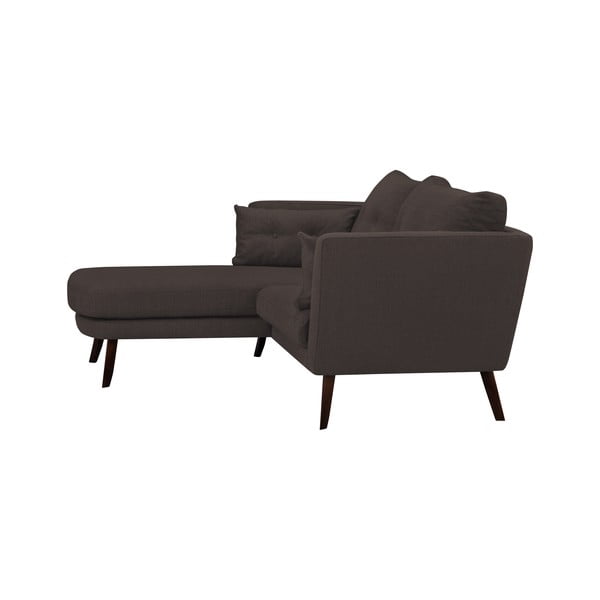 Rudos spalvos trivietė sofa "Mazzini Sofas Elena", su šezlongu kairiajame kampe-image-2