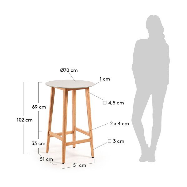 Eukalipto medienos balkono staliukas Kave Home Giorgia, ⌀ 70 cm-image-4