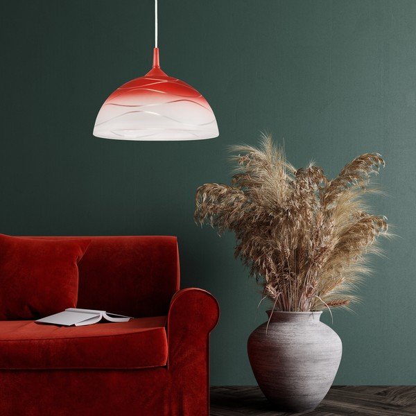 Kabantis šviestuvas raudonos spalvos ø 30 cm Sfera – LAMKUR-image-1