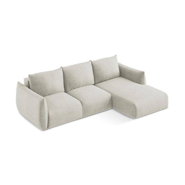 Smėlio spalvos sulankstoma kampinė sofa (su dešiniuoju kampu/su gultu) Leila – Makamii-image-4