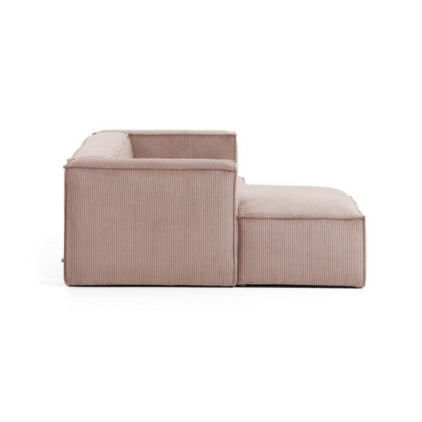 Šviesiai rožinė velvetinė kampinė sofa (kairysis kampas) Blok - Kave Home-image-2