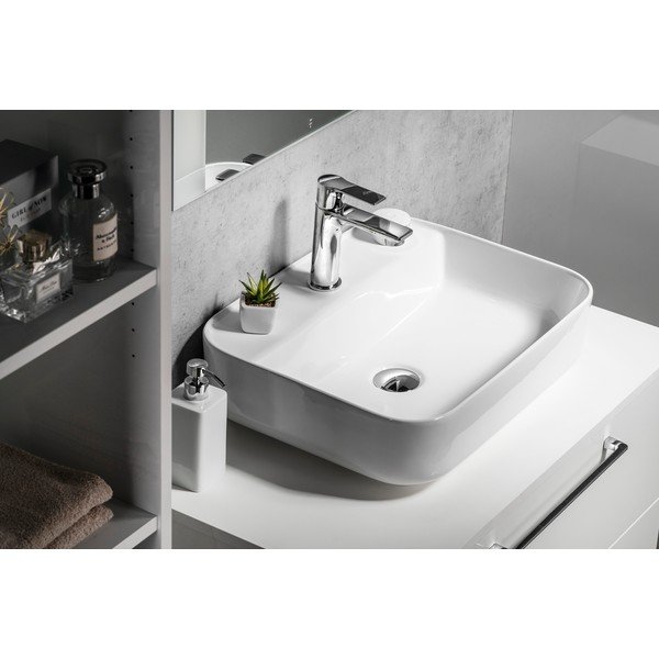 Iš keramikos praustuvas baltos spalvos 50x40 cm Garda – Sapho-image-2