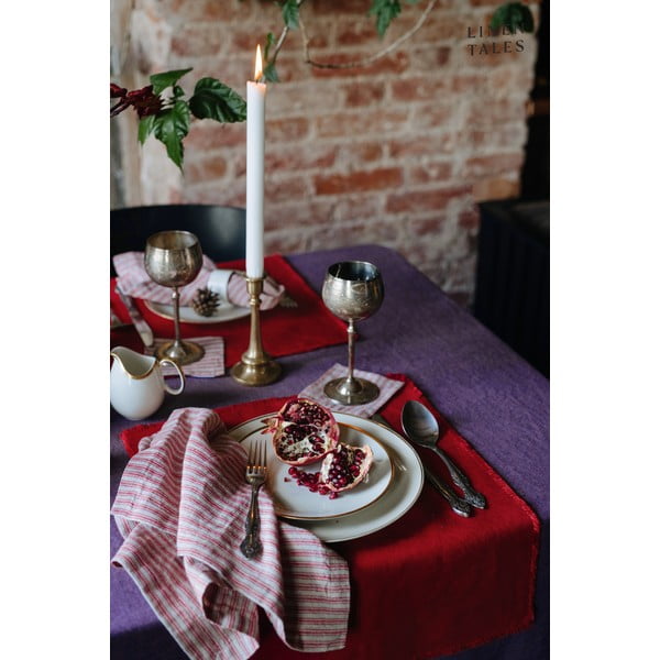 Padėkliukai raudonos spalvos/natūralios spalvos 4 vnt. – Linen Tales-image-4