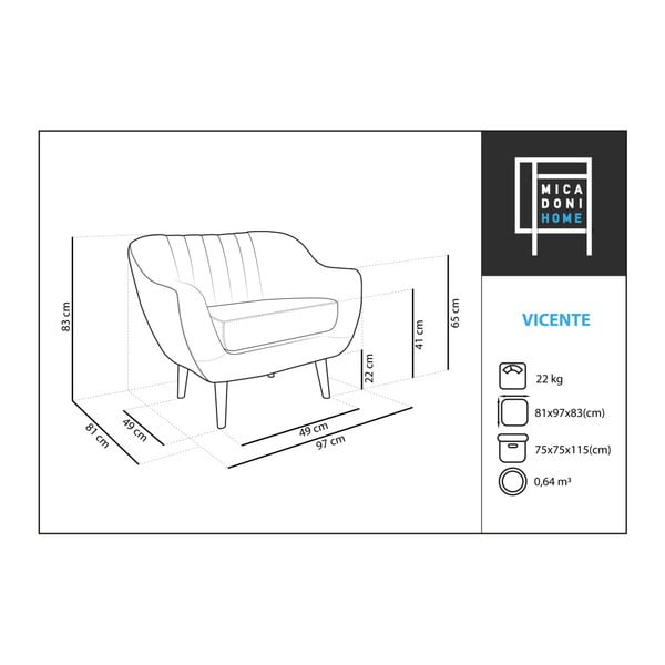 Raudonas fotelis Micadoni Home Vincente-image-1