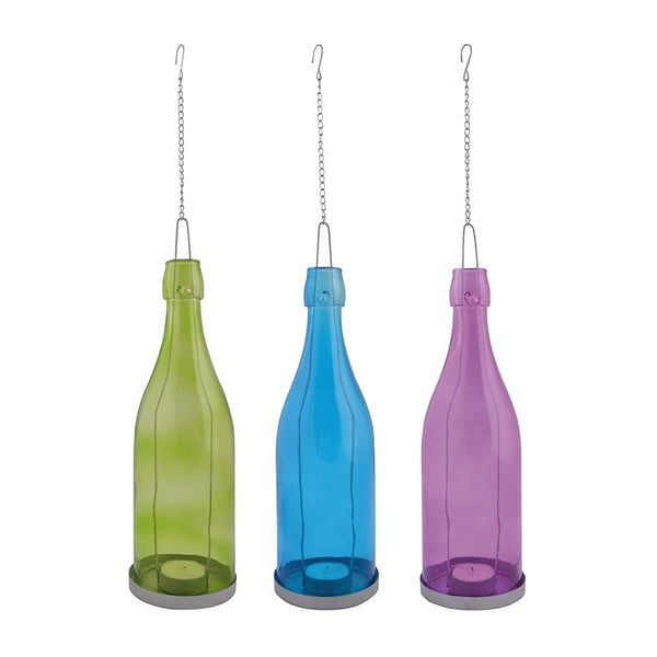 3 "Esschert Design" butelių stiklo žvakidžių rinkinys