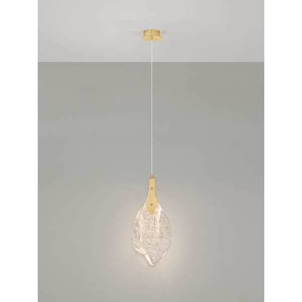 Auksinės spalvos iš plieno kabantis šviestuvas LED su pritemdymo funkcija ø 17,5 cm su stiklo gaubtu Bellina – Nova Luce-image-4