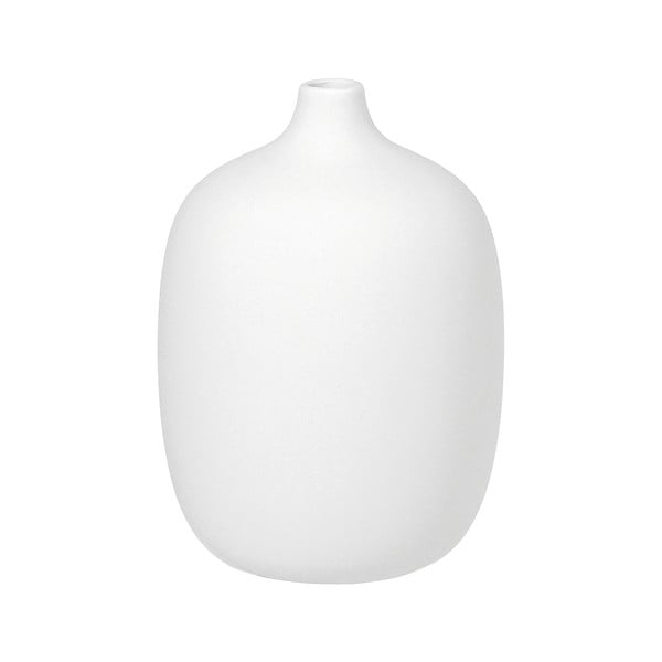 Balta keraminė vaza Blomus, aukštis 18,5 cm