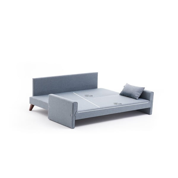 Sulankstoma sofa šviesiai mėlynos spalvos 208 cm Bella – Balcab Home-image-3