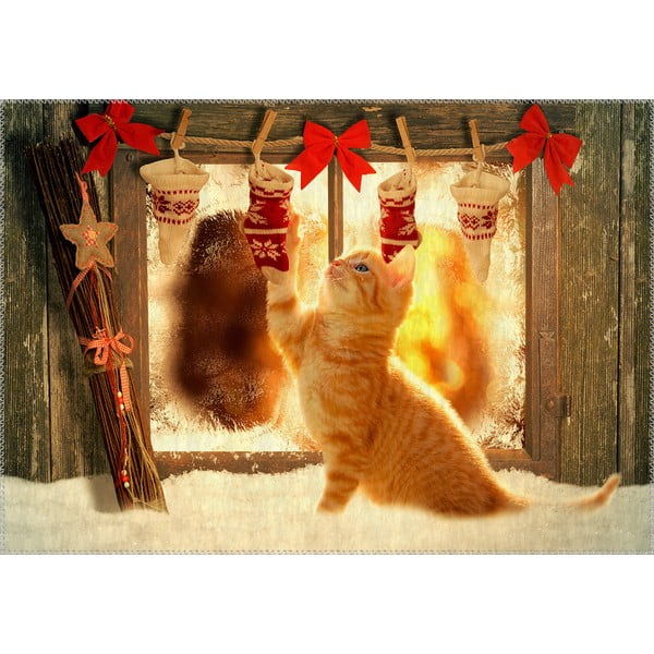 Kiliminė danga Vitaus Kalėdų laikotarpis Žaisminga katė, 50 x 80 cm