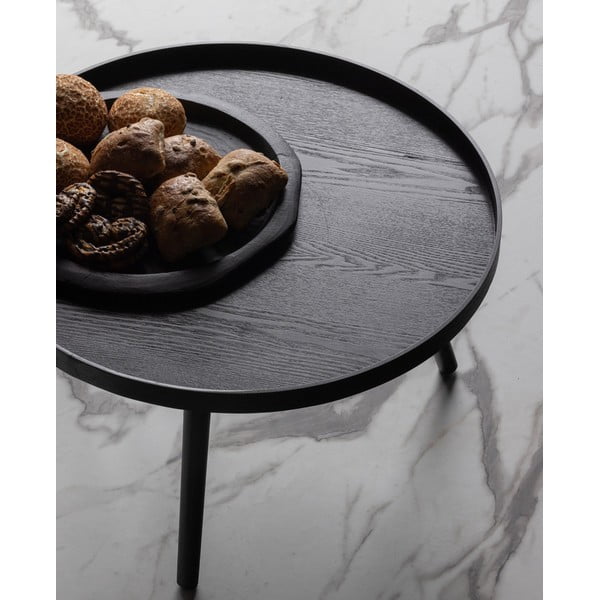 Juodas kavos staliukas WOOOD Mesa, Ø 60 cm-image-1