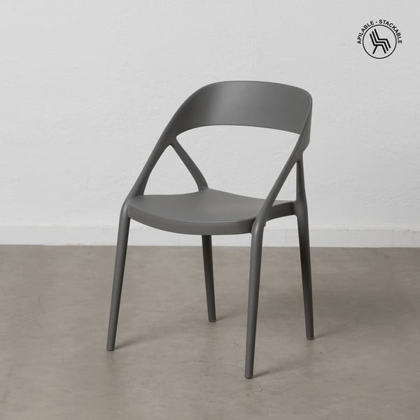 Iš plastiko valgomojo kėdės pilkos spalvos 2 vnt. – Ixia-image-2