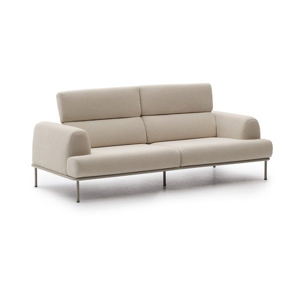 Smėlio spalvos iš šenilinio audinio sofa 234 cm Aurum – Kave Home-image-3
