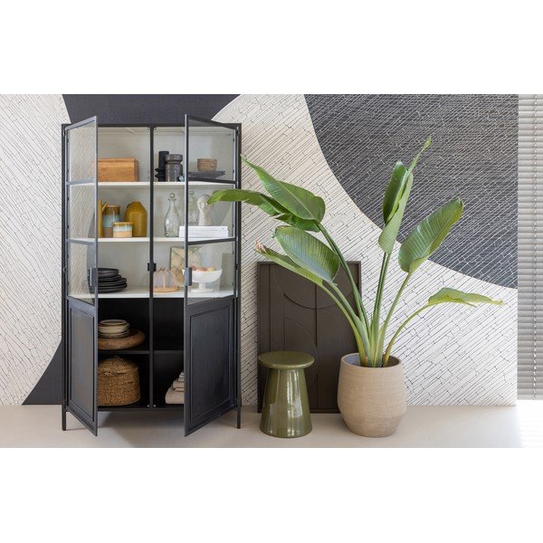 Vitrina iš metalo juodos spalvos 110x189 cm Nora – Basiclabel -image-1