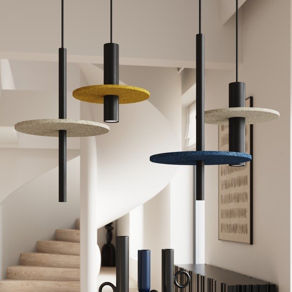 Geltonos spalvos/smėlio spalvos iš metalo kabantis šviestuvas ø 30 cm Olisa – Sollux-image-1