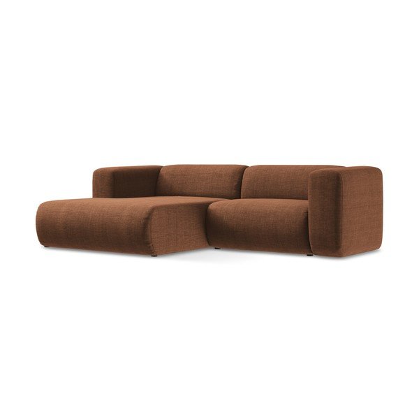 Terakotos spalvos kampinė sofa (su kairiuoju kampu/su gultu) Ekahi – Makamii-image-2