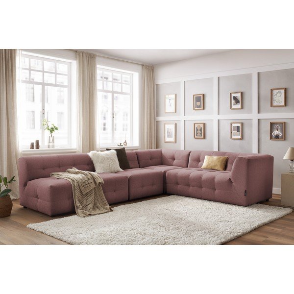 Tamsiai rožinė kampinė sofa (dešinysis kampas) Kleber - Bobochic Paris-image-1