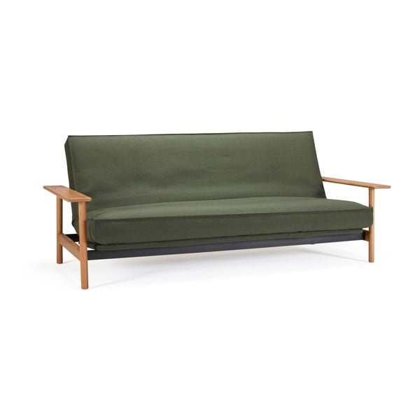 Tamsiai žalia sofa-lova su nuimamu užvalkalu "Innovation Balder Twist Dark Green", 97 x 230 cm
