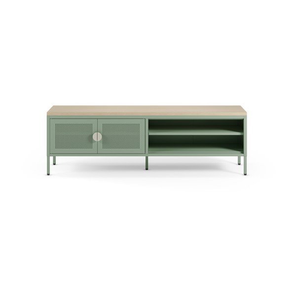 Mėtų spalvos/natūralios spalvos iš metalo TV spintelė 160x50x35 cm Sayla – Marckeric