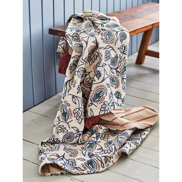 Iš medvilnės mišinio antklodė ir pledas 130x160 cm Paisley – Bloomingville-image-1