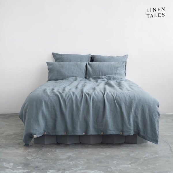 Šviesiai mėlyna lininė patalynė viengulė lova 140x200 cm - Linen Tales