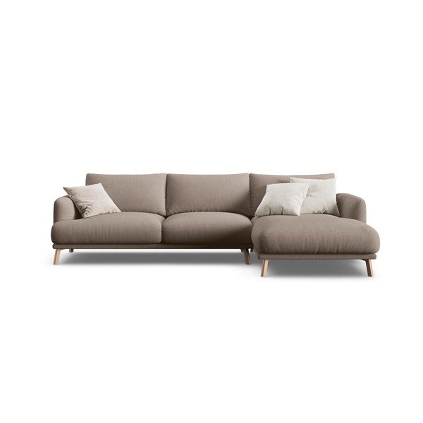 Taupe spalvos kampinė sofa (su dešiniuoju kampu/su gultu) Naomi – Micadoni -image-2