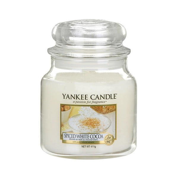 Kvapnioji žvakė Yankee Candle White Cocoa with Spices, degimo trukmė 65 - 90 val.