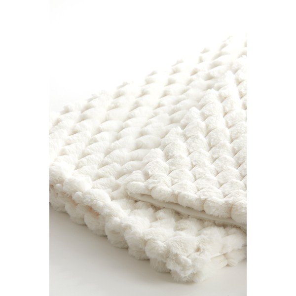 Balta/smėlio spalvos iš mikropliušo antklodė ir pledas 130x170 cm Vienne – Light & Living-image-1