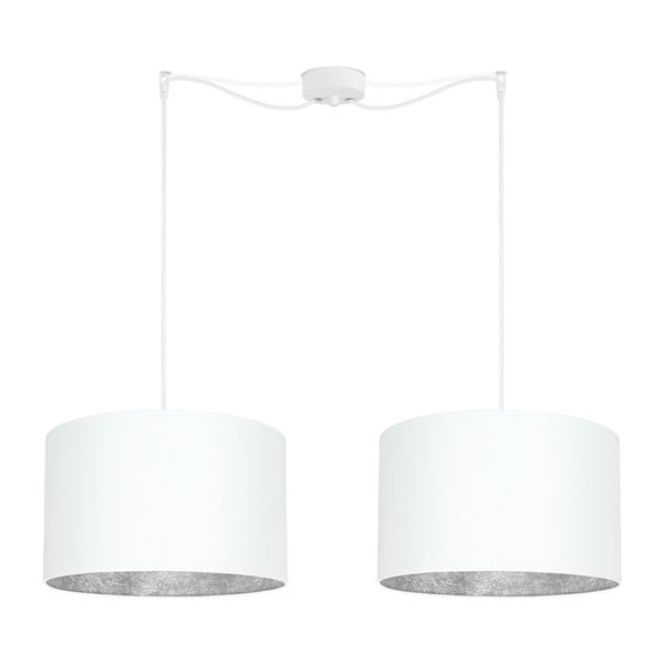 Baltas dvigubas lubinis šviestuvas su sidabro spalvos vidumi Sotto Luce Mika