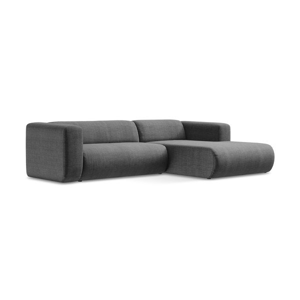 Pilkos spalvos kampinė sofa (su dešiniuoju kampu/su gultu) Ekahi – Makamii-image-2