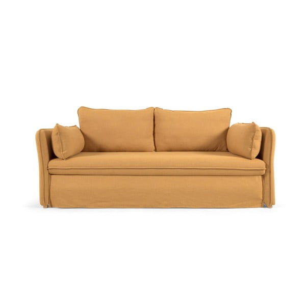 Garstyčių spalvos sulankstoma sofa 210 cm Tanit – Kave Home