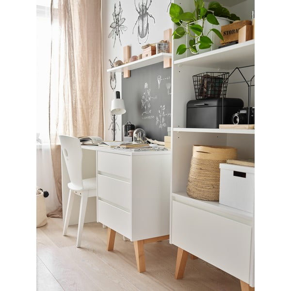 Baltas vaikiškas rašomasis stalas Pinio Swing-image-2