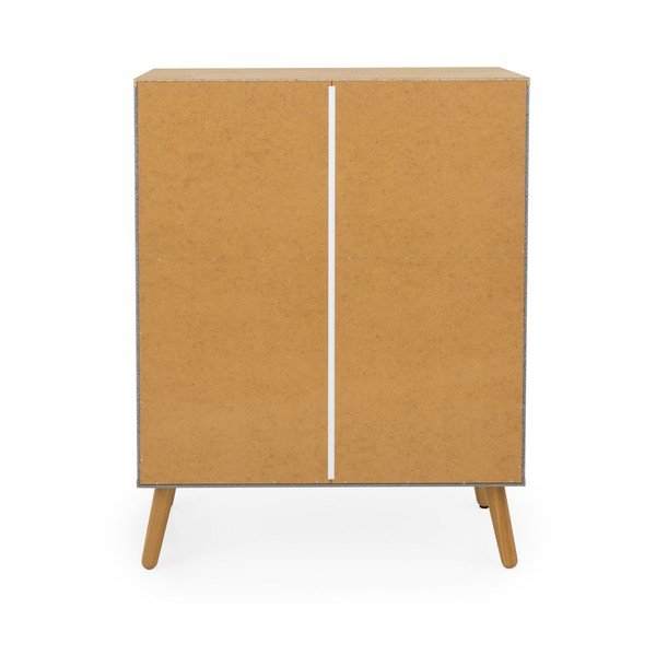 Pilka komoda su ąžuolinėmis kojomis Tenzo Dot, plotis 79 cm-image-4