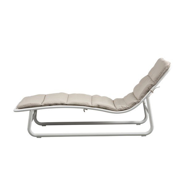 Metalinis sodo šezlongas baltos spalvos/kreminės spalvos Birch – Exotan-image-3