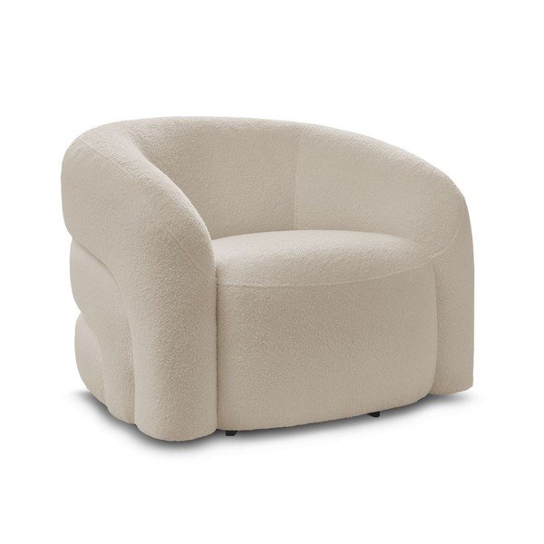 Smėlio spalvos pasukamas krėslas iš boucle Elina – Bobochic Paris