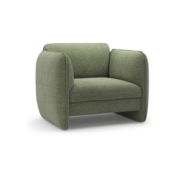 Žalios spalvos krėslas iš šenilinio audinio Georgia – Micadoni 