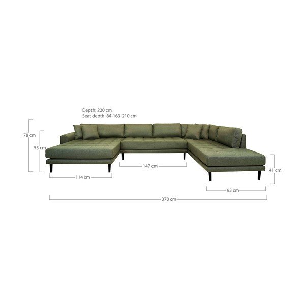 Žalia kampinė sofa (kairysis kampas) Lido - House Nordic-image-1