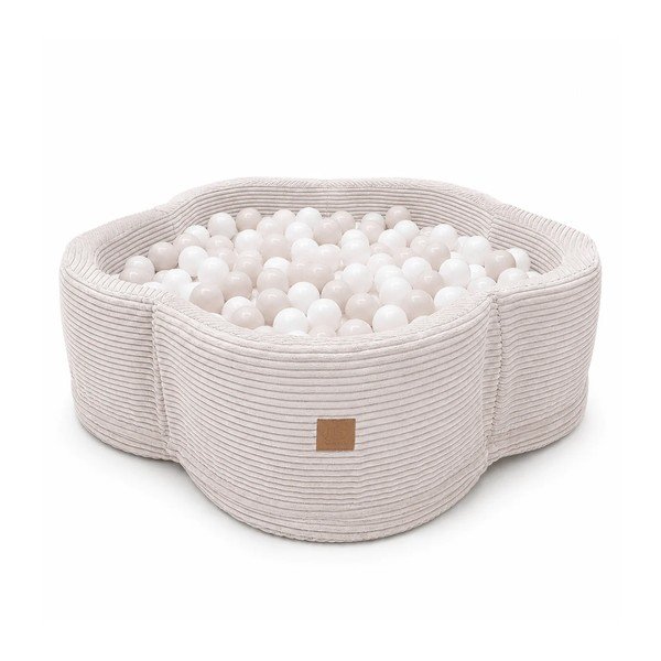 Smėlio spalvos iš velveto pripučiamų kamuoliukų baseinas ø 90 cm aukštis 30 cm – Meowbaby-image-2