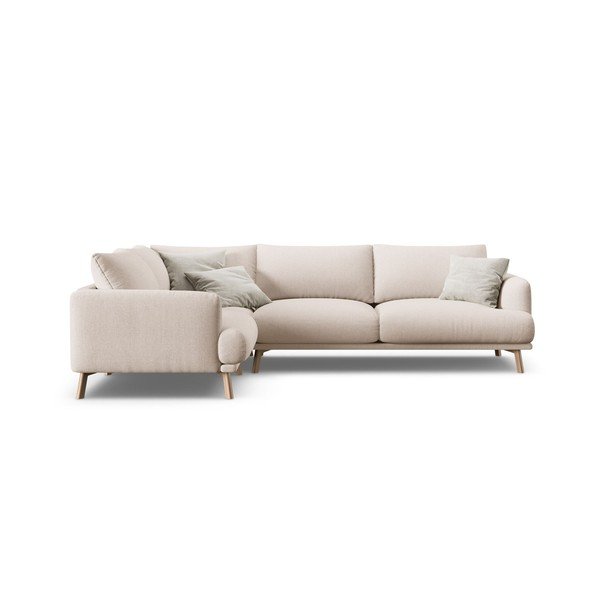 Smėlio spalvos kampinė sofa (su kairiuoju kampu/su gultu) Naomi – Micadoni -image-2