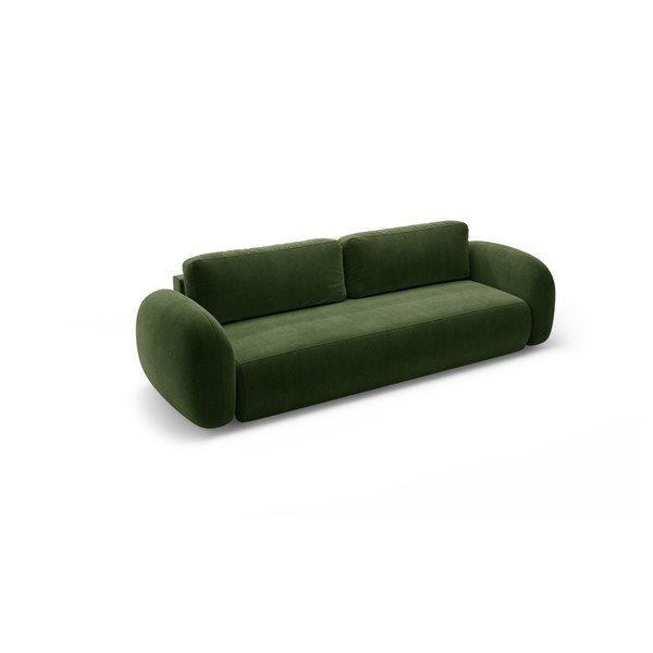 Žalios spalvos iš velveto sulankstoma/su sandėliavimo vieta sofa 262 cm Tonale – Cosmopolitan Design-image-2