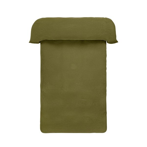 Khaki spalvos iš muslino viengulė patalynė 140x200 cm Amilia – Jotex