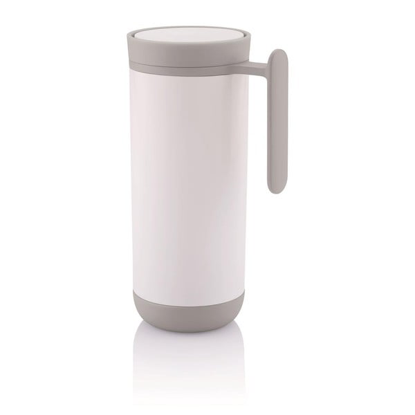 Baltas kelioninis termo puodelis su rankena XD Design Clik, 225 ml