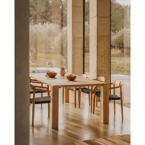 Valgomojo stalas natūralios spalvos iš ąžuolo 110x220 cm Deyanira – Kave Home-image-1