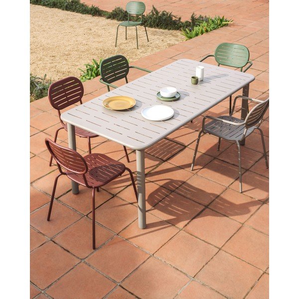 Taupe spalvos metalinė sodo kėdė Brai – Kave Home-image-3