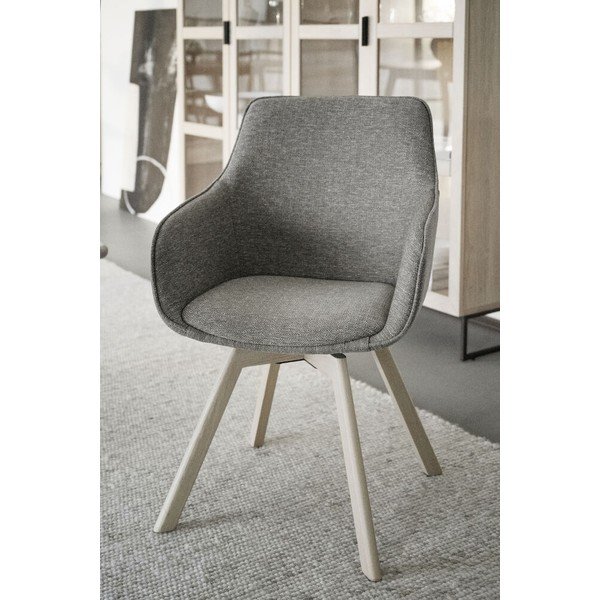 Smėlio spalvos iš audinio valgomojo kėdžių komplektas 2 vnt. Alison – Rowico-image-1